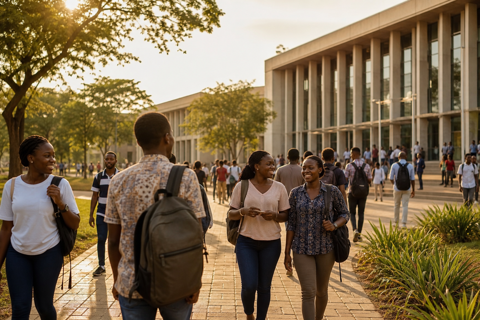 Scholars on a university campus